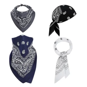100% Cotton Custom Double-Sided Square Bandana Digital Print Breathable