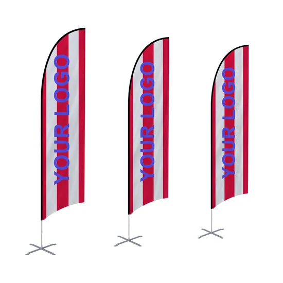 2025 Promotional Advertising Polyester Custom Size Design Sublimation Printed Open Teardrop Feather Flag Banner with Pole Kit