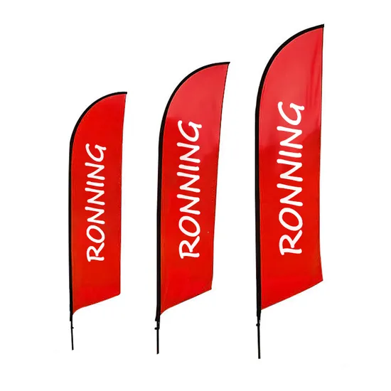 Beach Flag with Bracket Customized Outdoor Flight Double-Sided Advertising Banner Wholesale Barber Feather Flag