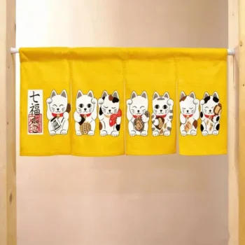 Breathable Linen Noren Curtain for Tea Room Partition Screen