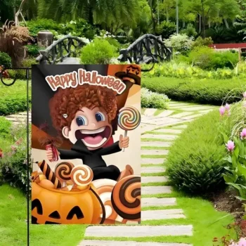 Bright Happy Halloween on Durable Polyester Garden Flags