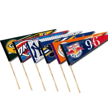 Cheap Advertising Sport Hand Waving Custom Triangle Pennant Flag