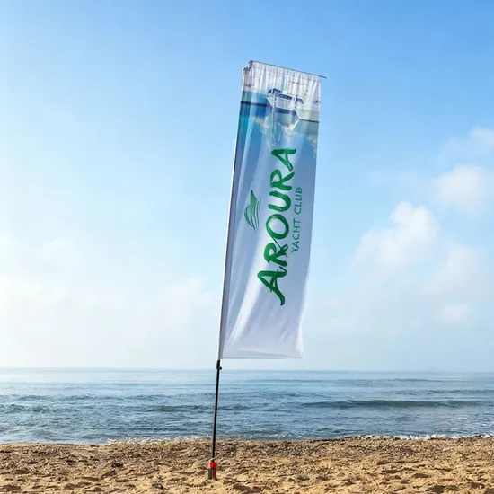 Cheap Campaign Advertising Outdoor Teardrop Beach Flags with Pole and Base