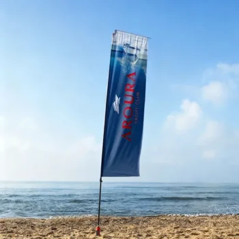 Cheap Campaign Advertising Outdoor Teardrop Feather Beach Custom Flags