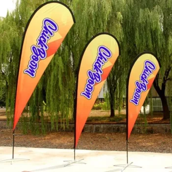 Cheap Custom Advertising Teardrop Feather UV-Proof Outdoor Beach Flags