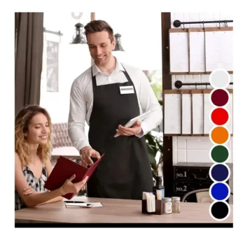 Cheap High Quality Promotion Design Logo Adjustable Pocket Bartender Kitchen Apron