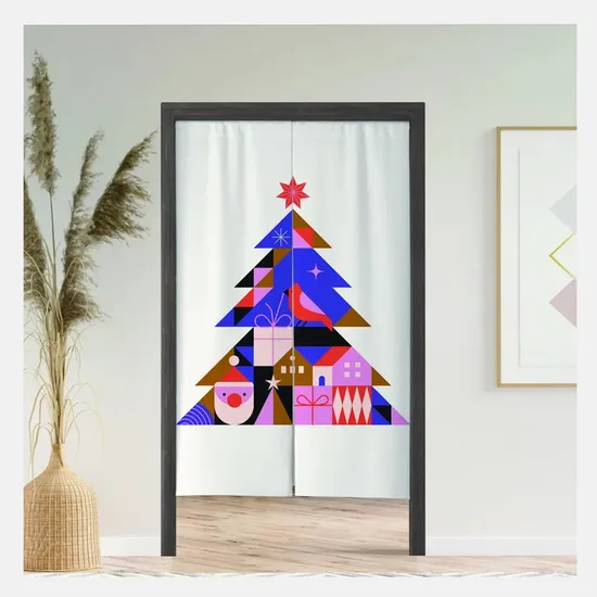 Christmas-Red-Funny-Snowman-Tree-Gifts-Entrance-Decor-Door-Curtain
