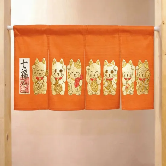 Classic Japanese Minimalist Linen Noren Curtain for Living Room Use