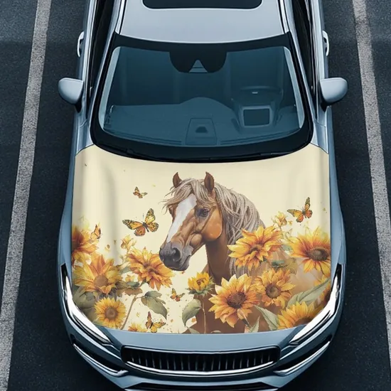 Colorful Patterned Spandex Fabric Vehicle Hood Protector Car Hood Cover