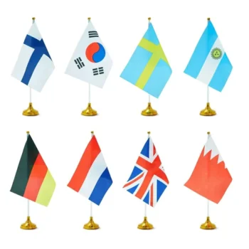 Conference Room Digital Printing Floor Stand for Indoor Office Flags