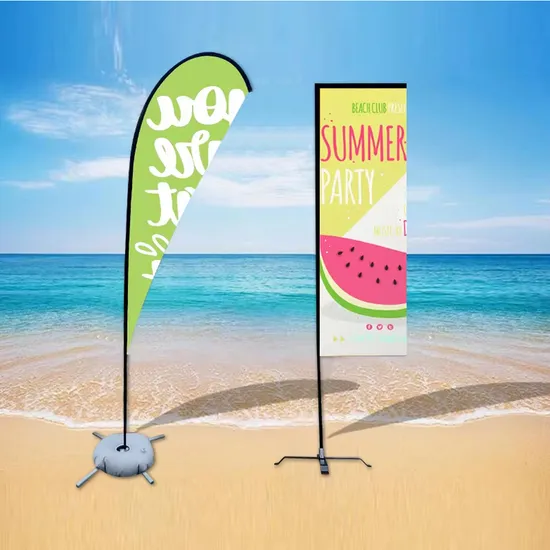 Custom Advertising Flying Teardrop Beach Feather Flags with Logo