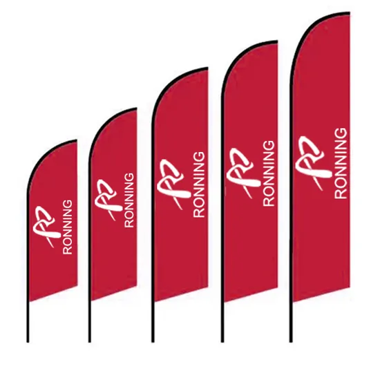 Custom Advertising Giant Flying Swooper Feather Flag Wind Dance Beach Banner