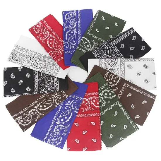 Custom Cheap Wholesale Cowboy 70X70cm Satin Fabric Single Side Printing Bandanas