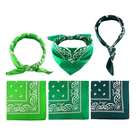 Custom Comfortable Soft Washable Paisley Bandana with Vivid Color for Outdoor