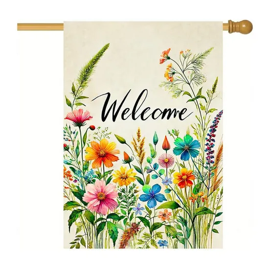 Custom Design Cheap High Quality Digital Printing Double Garden Flag for Outdoor