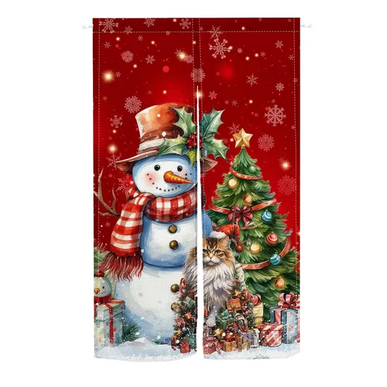 Custom Design Decoration Christmas Tree Funny Xmas Door Curtain