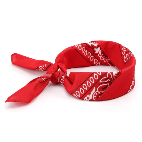 Custom Design Logo Comfortable Soft Washable Paisley Cotton Red Bandana