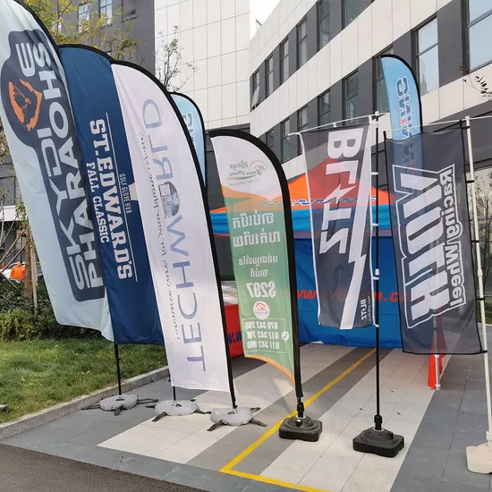 Custom Feather Beach Flag High Quality Outdoor Advertising Decoration Teardrop Type Flags for Food Truck