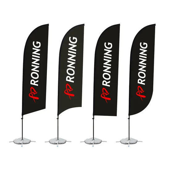 Custom Feather Beach Flag High Quality Outdoor Advertising Decoration Teardrop Type Flags for Jamaican Food