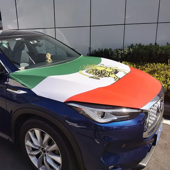 Custom Knitted Polyester Football Sport Fan Car Hood Cover Flag