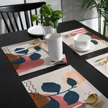 Custom Logo Advertising Washable Linen Place Mats for Dining Table