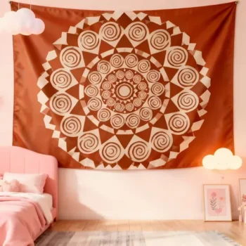 Custom Mandala Peach Skin Fabric Indian Hippie Art Bulk Sale Tapestry