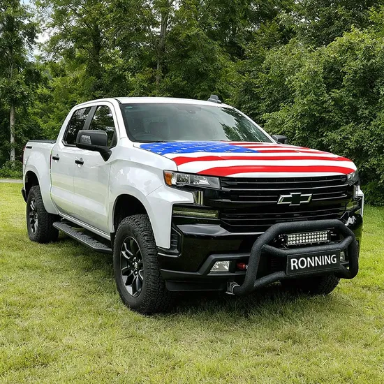 Custom Multifunctional Polyester Elastic Fabric Washable Bonnet Banner Flag Car Hood Cover