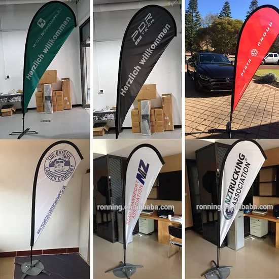 Custom Outdoor Promotion Advertising Barber Shop Flying Flag Pole Cheap Custom Beach Banners in Pennant Style