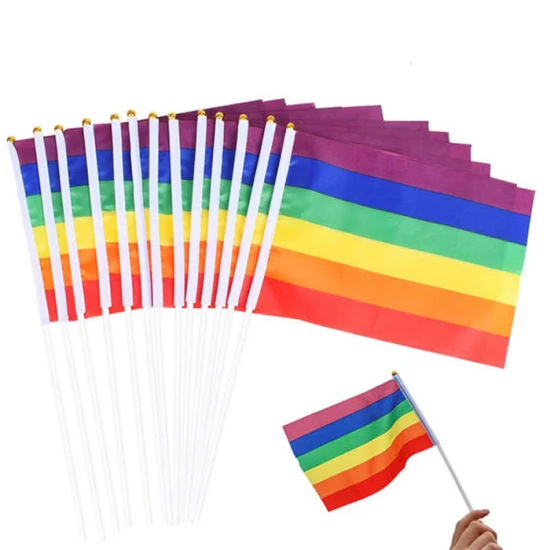 Custom Polyester Lgbt Gay Lesbian Pride Rainbow Hand Flag