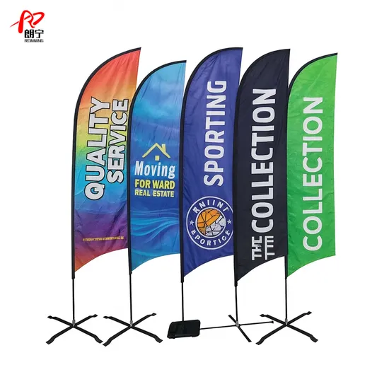 Custom Print Windproof Commercial Beach Flag Banner Outdoor Knife Flag