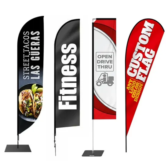 Custom Promotional Aluminum Pole Beach Banner Feather Flags