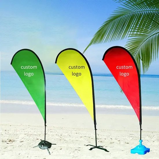 Custom Single Side Printing Feather Teardrop Polyester Beach Flags