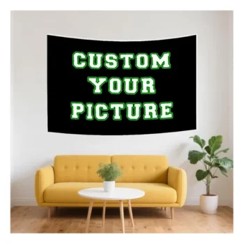 Custom Tapestry Jacquard Woven Polyester Embroidered Photo Banner Christmas Home Decor