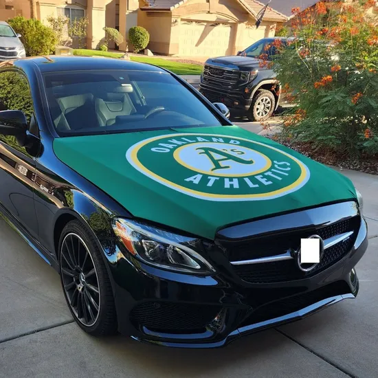 Custom Text Spandex Fabric Decorative Protector Car Hood Cover