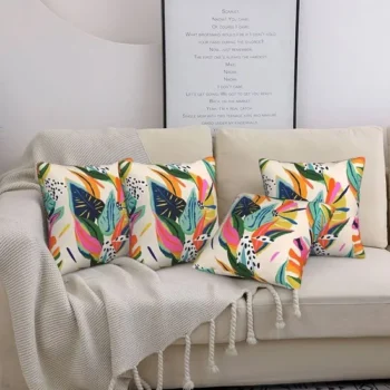 Custom Wrinkle Resistant Peach Skin Fabric Throw Pillow Cases for Guest Room