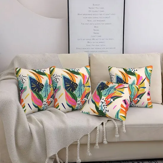 Custom Wrinkle Resistant Peach Skin Fabric Throw Pillow Cases for Guest Room