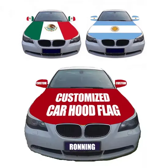 Customization USA All Countries Rearview Mirrors Elastic Fabric Engine Car Hood Cover