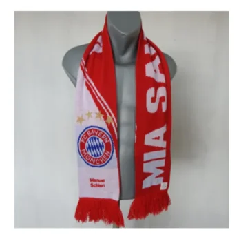 Customized Design Knitted Jacquard Embroidery Scarf for Fans Quality Product