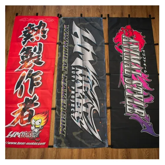 Decoration Custom Design Double Sided Cartoon Nobori Flag Stand Hot Selling Display