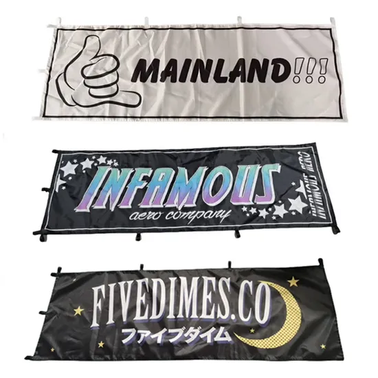 Decoration Custom Design Photo Color Double Sided Cartoon Nobori Flag Display Figure Case Campaign Table Stand