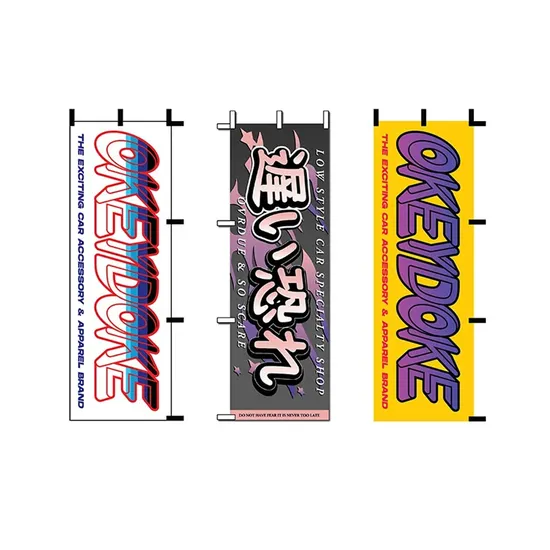 Decoration Custom Design Photo Color Double Single Cartoon Nobori Flag Stand Hot Selling Display Figure Table Stand