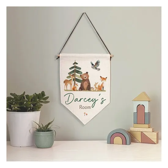 Decoration Custom Logo Canvas Pennant Banner Cloth Display of Any Size Custom Blank Wall Hang Flag