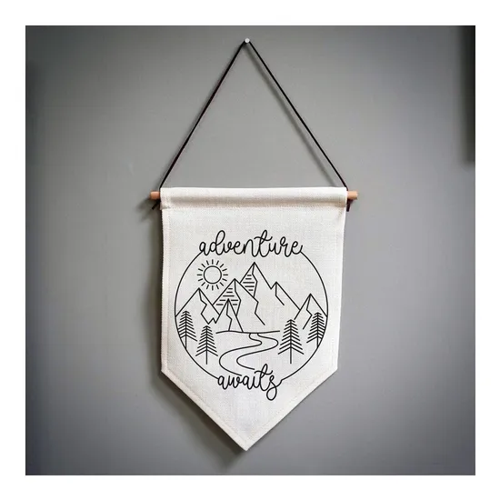 Decoration Custom Logo Canvas Pennant Banner Cloth Wall Advertising Display of Any Size Blank Wall Hang Flag
