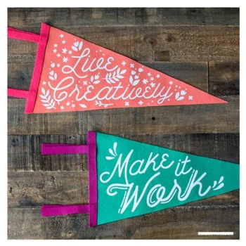 Decoration Design Durable Accept Custom Shape Felt Triangle Pennant Flag