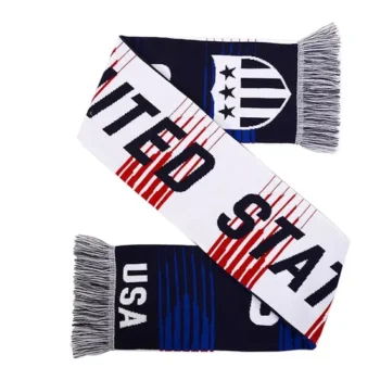 Decoration Promotion Customized Design Knitted Jacquard Embroidery Scarf for Fans