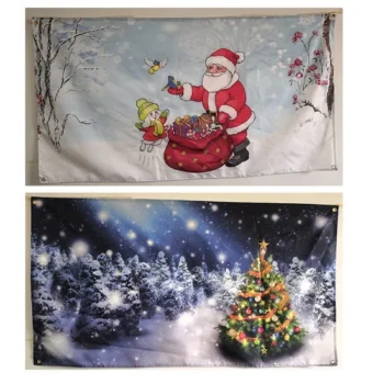 Decorative Polyester Holiday Christmas Car Garden Custom 3X5FT Flags