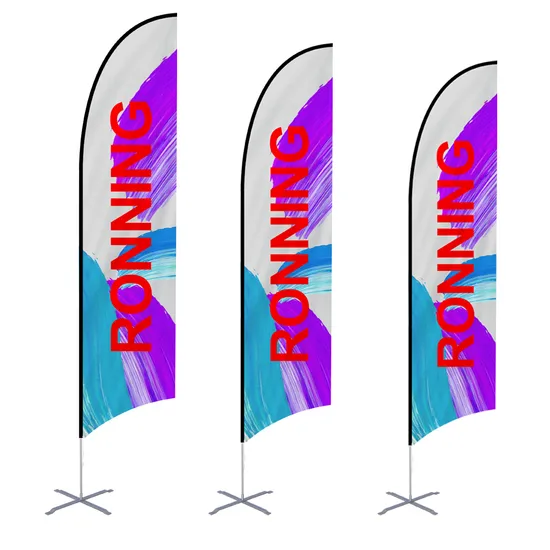 Double Sided Beach Flag Waterproof Feather Flag for Trade Show Promotion
