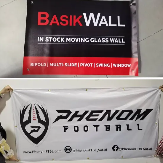 Durable Custom Mesh Vinyl Banners with Hem and Grommets