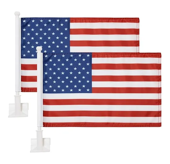 Durable Hanging Custom Digital Printing Us Plastic Pole Car Window Flag