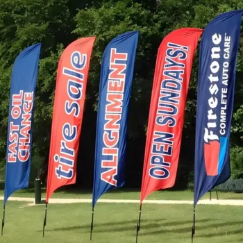 Factory Custom Promotion Teardrop Feather Any Design Durable Double Sided Flags